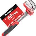F-Type Pipe Wrench with Adjustable Large Opening Up to 80mm, Heavy Duty Steel Plumbing Tool with Drop Forged Jaw for Pipe Work and Comfortable Use