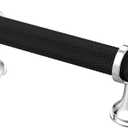 Alzassbg 10 Pack Matt Black and Silver Cabinet Pulls, 3 Inch(76mm) Hole Centers Kitchen Hardware Knurled Cabinet Handles for Cabinets and Drawers AL3087CP-MB