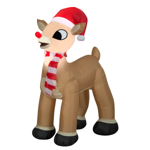 3.5 FOOT RUDOLPH THE RED-NOSED REINDEER LIGHT UP CHRISTMAS INFLATABLE LAWN DECORATION