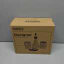 Comfify Designer 4 Piece Bathroom Accessory Set – Ceramic Bath Set w/Liquid Soap or Lotion Dispenser, Toothbrush Holder, Tumbler and Soap Dish – Decorative Set w/Embossed Details – Blue