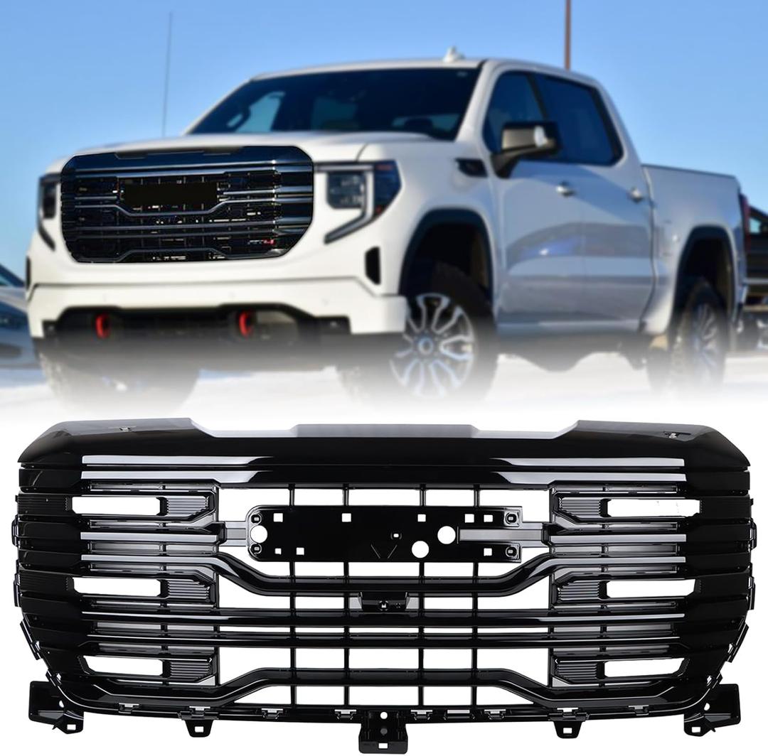 Black Grille Compatible with 2022-2024 GMC Sierra 1500 SLT/AT4/AT4X 84878061