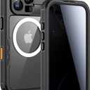 Lanhiem Magnetic for iPhone 16 Pro Case, Built-in Privacy Screen Protector, IP68 Waterproof Dustproof Case, Compatible with MagSafe, Anti-Spy Full Body Phone Case for iPhone 16 Pro 6.3", Black