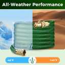 15FT Heavy Duty Garden Hose, Non-Expandable Flexible Kink-Resistant Water Hose, High-Density Fabric, Leak-Proof Metal Connector for Patio Lawn Car Wash