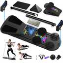 Pilates Board, Foldable Pilates Reformer Set for Home Workout with Timer, Multifunctional Portable Reformer Pilates Machine at Home Pilates Equipment for Fitness, Exercise, Abs, Core Training (Black)