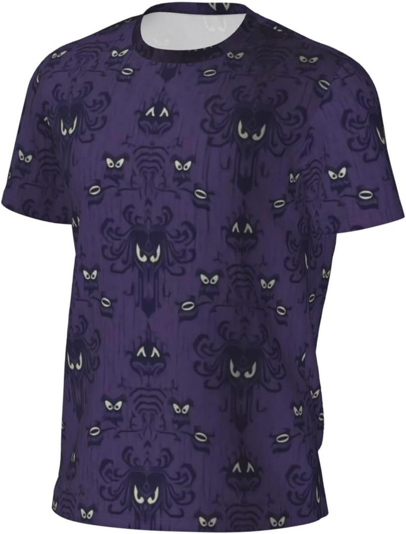 Blue Men's Short Sleeve Mesh Crew Neck T Shirt Athletic Running Gym Tee (Large)