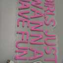 Girls Just Wanna Have Fun Neon Sign for Wall Decor, Retro Style Pink LED Neon Signs, Wedding Party Girl Neon Light Sign,USB Powered for Teen Bedroom Aesthetic Wedding Party Christmas Birthday