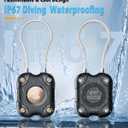for Airtag (1st & 2nd Gen) Holder with Wire Cable 4 Pack, Secure Lock Airtag Keychain,IPX7 Waterproof,360Hard Protective Air Tag Case Holder for Key Chain,Key Ring,Car,Luggage