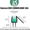 Premium Frameless Shower Door Bottom Seal Strip for Glass Doors - Shower Door Seal Sweep (1/2 x 39, Clear Vinyl)