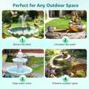 Solar Fountain Pump for Bird Bath, 4W Solar Water Fountain with 5 Spray Modes & 4ft Hose, 9.8ft Power Cord, Dry-Run Protection & Low Noise for Garden Small Pond Fish Tank DIY Water Feature