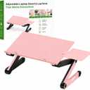 Uncaged Ergonomics Adjustable Laptop Stand for Desk, Cooling Riser (Pink)
16.5x11" panel adjusts 0-18" high, 12 lb capacity, 3.8 lb weight — detachable mouse pad, fits laptops & tablets.