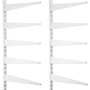 2 Pcs Twin Rail Upright Wall Shelving System 47.5 Inch with 10 Pcs 14.5 Inch Shelf Bracket Heavy Duty Adjustable Storage Rack Metal Support System for Kitchen Closet Home Indoor(White)