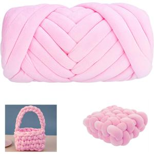 Moon Waves Chunky Yarn for Arm Knitting Crochet Making Blanket Pets House (Pink)