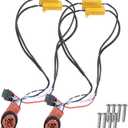 Upgraded 3157 3157a Led Resistor Turn Signal with Metal Screws Plug and Play, 3157 4157 Load Resistors Harness Fix Hyper Flash Error Decoder Switchback Led Resistor Kit 2 Pack 50W 6 Ohm