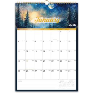 2026 Wall Calendar - 2026 Calendar, JAN 2026 - DEC 2026, 12" x 17", Large Calendar 2026 with Twin-wire Binding, Notes, Perfect 2026 Wall Calendar 12 Month for Organizing