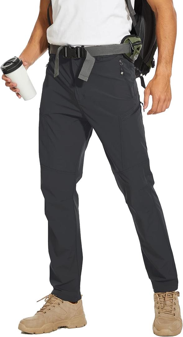 Arunlluta Hiking Pants for Men, Hiking Travel Pants Water-Resistant Mens Work Pants Stretch Quick Dry Lightweight (40W x 30L, Darkgraybelt Included), 4XL