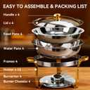 4-Pack Chafing Dish for Buffet Set, 6QT Round 304 Stainless Steel Buffet Food Warmers – Complete Set with Full Accessories for Catering, Wedding Events, Parties & Dinners