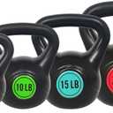 BalanceFrom Wide Grip Kettlebell Exercise Fitness Weight Set, 50LB Set of 4: 5/10/15/20LB