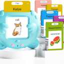 German and English Talking Flash Cards for Toddlers, 510 Sight Words Bilingual Learning Toys for Children, Autism Pocket Speech Therapy Toys, Deutsch Vocabulary Educational Flashcards