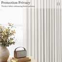 Beige White Pinch Pleated Linen 98 Inch Curtains 2 Panels Set for Living Room Bedroom Boho Farmhouse Memory Training Semi Sheer Light Filtering Window Drapes with Hooks & Rings for Dining Room 50x98