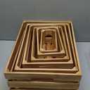 6 Pcs Decorative Wood Crates for Storage Display Rustic Nesting Crates with Handle Farmhouse Wooden Storage Container Boxes for Wedding Baby Shower Birthday Party(Classic Color) (Light Burnt)