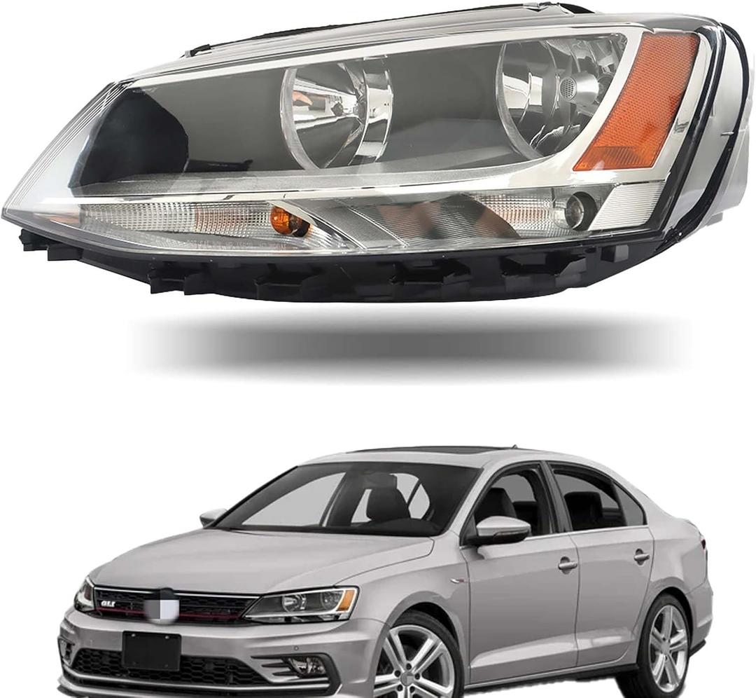 Labwork Headlight Assembly Replacement for Jetta 2011-2018 [Halogen Model] Headlight Headlamp Left Driver Side