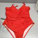 SUUKSESS Women Sexy Wrap Push Up One Piece Swimsuit Tummy Control Bathing Suit (Red, XL)