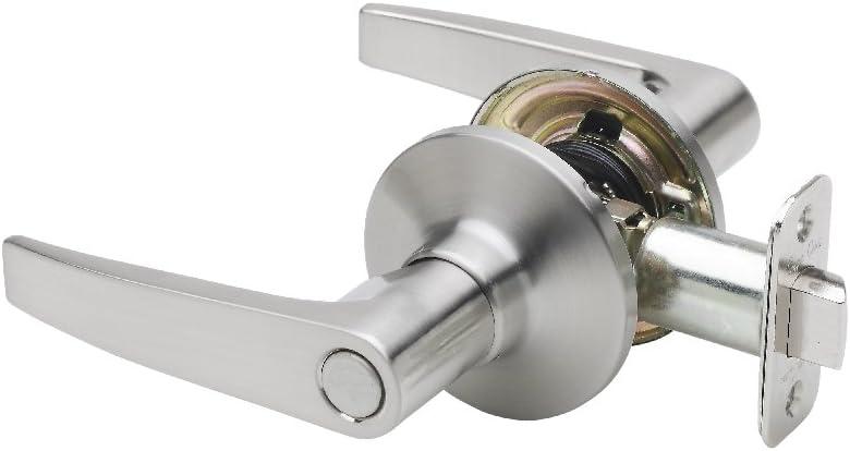 Copper Creek DL1231SS Daley Push Button Privacy Door Lever, Satin Stainless