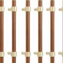 6 Pack Zinc Alloy Black Walnut Kitchen Pulls Cabinets Furniture Pull for Dresser Wardrobe Cupboard Drawer Knobs Pulls Handles 5.04 Inch (128 mm) Hole Center