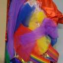 Ramede 7 Pcs Clown Costume Set for Women Circus Outfit Rainbow Tutu Skirt Clown Striped Sock Y Back Adjustable Suspender Hair Scrunchies Bow Tie Headband for Women Halloween Carnival Cosplay, Rainbow Colors
