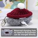 Plush Earbuds Case Cover Compatible with Beats Solo Buds Cartoon Cute Headphone Cases (HBG+Burgundy,for Beats Solo Buds)