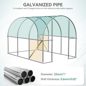 YITAHOME 10x7x7FT Greenhouses Large Heavy Duty Walk-in Green House Tunnel Green Houses Outdoor Portable Plant Gardening Upgraded Galvanized Steel Frame Zipper Doors 5 Crossbars Garden