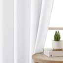 Chyhomenyc White Curtains 30 Inch Length, Faux Linen Textured Small Cafe Curtain, Light Filtering Short Curtains for Bathroom Curtain Window, 30x30 Inch, 2PCS