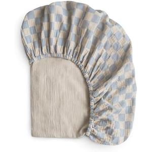 Fitted Crib Sheet | 192 Thread Count | 23"x 37" (Blue Check)