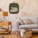 SAFDSGFDB Vintage Swan Olive Green Wall Art Decor 5.7 x 6.5 Inch, Sage Green Moody Antique Elegant White Swan Animal Hanging Framed Canvas Prints Poster Wall Decor for Home Bedroom Living Room