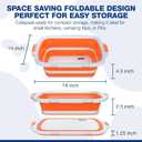2-Pack XL Collapsible BBQ Prep Tub with Built-In Cutting Board, Lid & Strainer Marinate, Drain & Prep Large Food-Safe Container Perfect for Grilling, Smoking & Outdoor Cooking