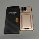 SSLOTSCASE for iPhone 17 Pro Max Case with Wallet & Sliding Lens Cover & Kickstand & Credit Card Holder & Camera Stand, Military-Grade Protection Phone Case Cover for iPhone 17 Pro Max 2025, Rose Gold