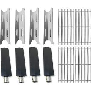 Shengyongh SSBG179A (4-Pack) 304 Stainless Steel Cooking Grid Grates and Heat Plates and Cast Iron Burner Replacement Parts Kit for Master Forge BG179A, BG179AO Grill Parts