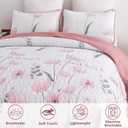 Dinjoy Floral Quilt Set Queen,Pink Bedspread Queen Size 3 Pieces Lightweight Farmhouse Bedding Set Cute Quilts Soft Flower Bedspreads White Coverlet Sets for Girls Women Fall