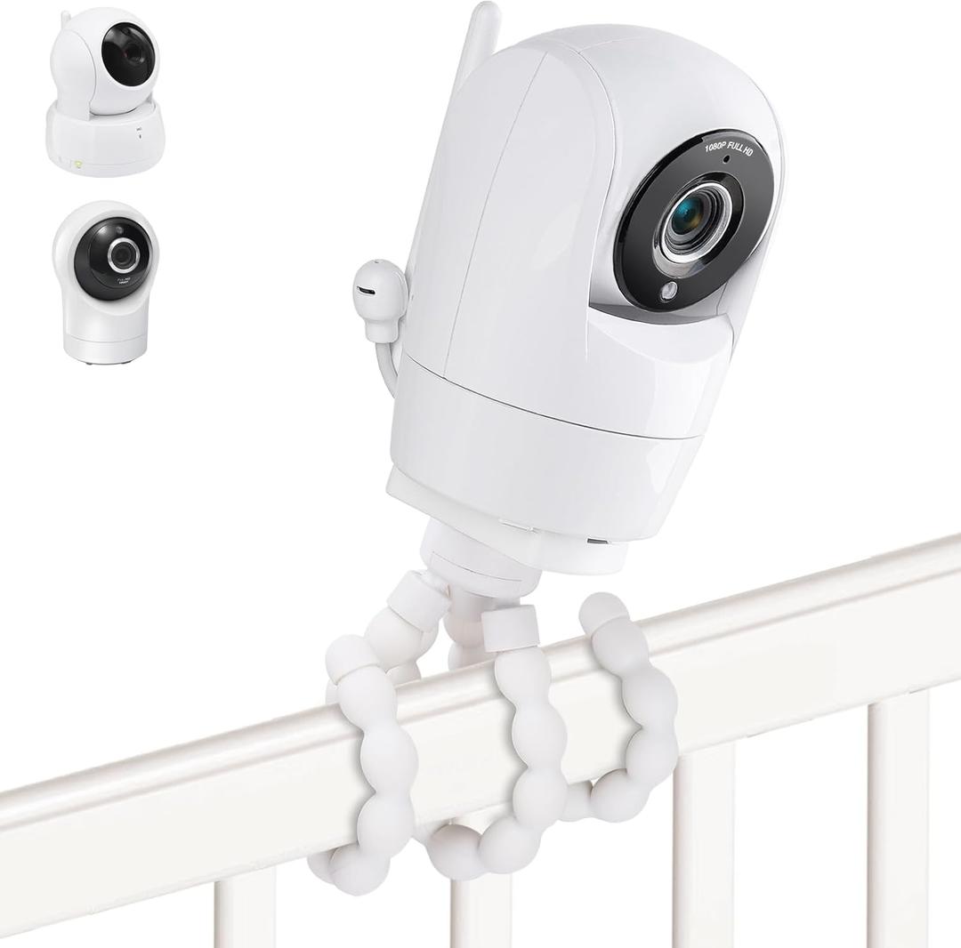 Adjustable Baby Monitor Mount for VTech VM901/ VM924/ VM928/VM923/RM7764/RM5764/RM5754 Baby Monitor, Flexible Tripod Holder for Crib, with Non-Slip Silicone, Tool-Free Installation