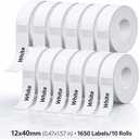 Eebbl D30 P15 HP4 Label Maker Tape, School Hotel Office Label Tape 12mmx40mm(0.47"x1.57")Thermal Label, Easy to Remove, No Residue, Waterproof, Air-Proof, and Scratch-Resistant