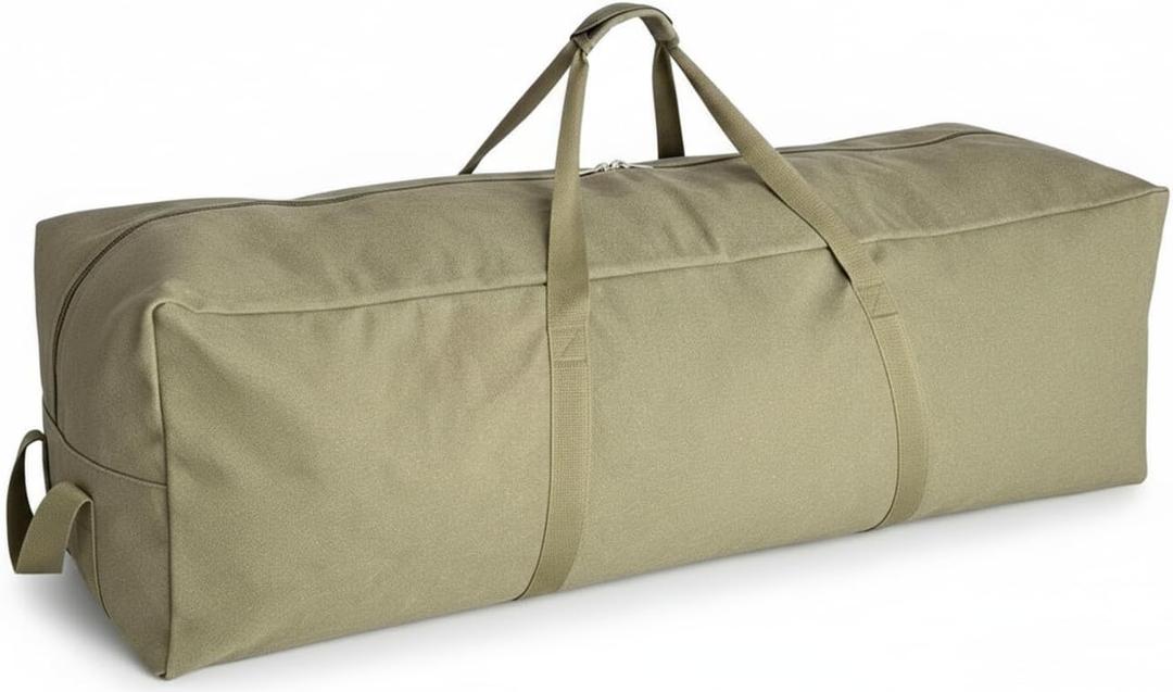 DoYiKe Extra Large Canvas Travel Duffle Bag Heavy Duty, Sports Camping Tent Storage Travel Military