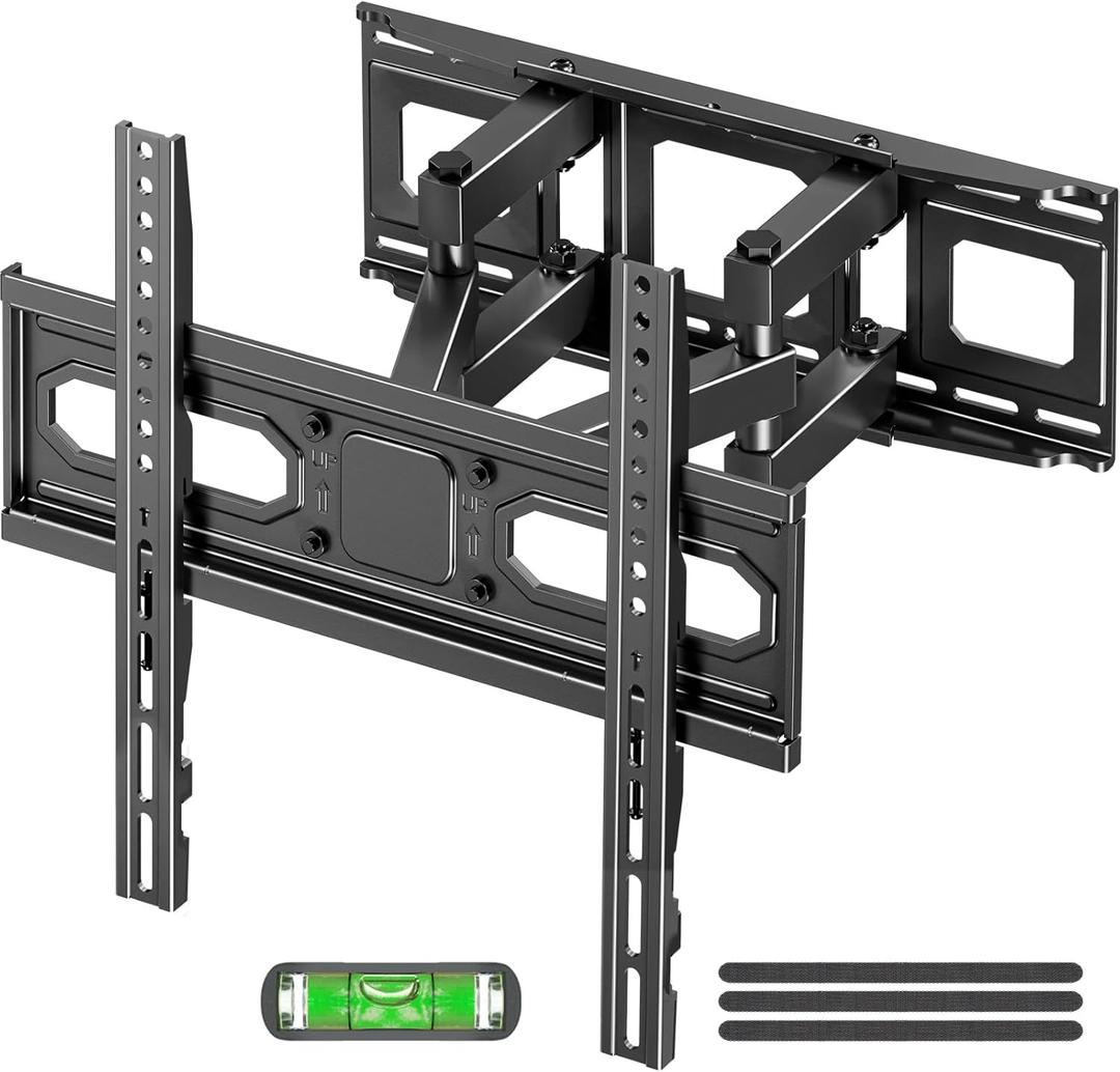 EconoMe TV Wall Mount for Most 32-70 inch Flat Screen/LED/4K TVs, TV Mount with Swivel and Tilt Articulating Dual Arms, Full Motion Wall Mount up to 16 Stud, Max VESA 400X400mm, up to 99lbs
