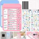 Audab 2Pcs Dry Erase Chore Chart for Kids, Magnetic Checklist Board, My Chores Slider Chart to Do List Board, Routine Chart Schedule Board Task Tracker for Home Refrigerator, Wall, Desk (Blue & Pink)