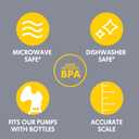 Breast Milk Collection and Storage Bottles with Solid Lids - 6pk/5oz-150mL Breastmilk Container, Compatible with Medela Breast Pumps and Made Without BPA