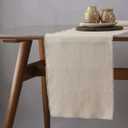 Linen Table Runner with Fringe- 14x48 Inch Natural, 100% Pure Linen Table Runner for Wedding, Party, Easter, Thanksgiving, Spring, Easter, Summer, Wedding Machine Washable, Handmade