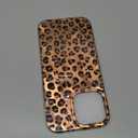 Lovmooful Compatible for iPhone 16 Pro Max Case Cute Cheetah Leopard Print with Glitter Shiny Design with Bumper Protector for Girls Women Soft PC+TPU Shockproof Protective Girly for iPhone-Brown