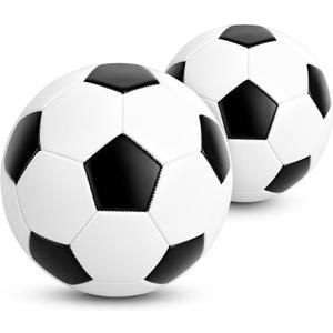Soccer Ball Size 5 Size 4 Size 3 Size 2 with Pump Deflated - 2 Pack Standard Indoor Outdoor Training Ball Black and White - Gift for Adult Youth Teens Toddlers Kids 1-3 5-8 8-12 13+ Years Boys Girls (Classic 2 pcs)