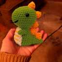 Kaaper Crochet Kit for Beginners for Adults, Learn to Dinosaur Crochet Kit, Crochet Animal Kit Starter Knitting with Step-by-Step Video (Green Dinosaur)