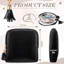 2 Pcs Small Travel Jewelry Case Bridesmaid Gift for Bachelorette Wedding Day, Mini Jewelry Pouch Organizer Bag with Zipper, Portable Waterproof Velvet Jewelries Bag for Rings, Necklaces (Black)