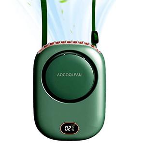 AOCOOLFAN Portable Neck Fan, Mini Small Personal Handheld Fan USB Rechargeable 3 Speed for Girls Boys Woman Eyelash Travel Home Office Outdoor (Green)